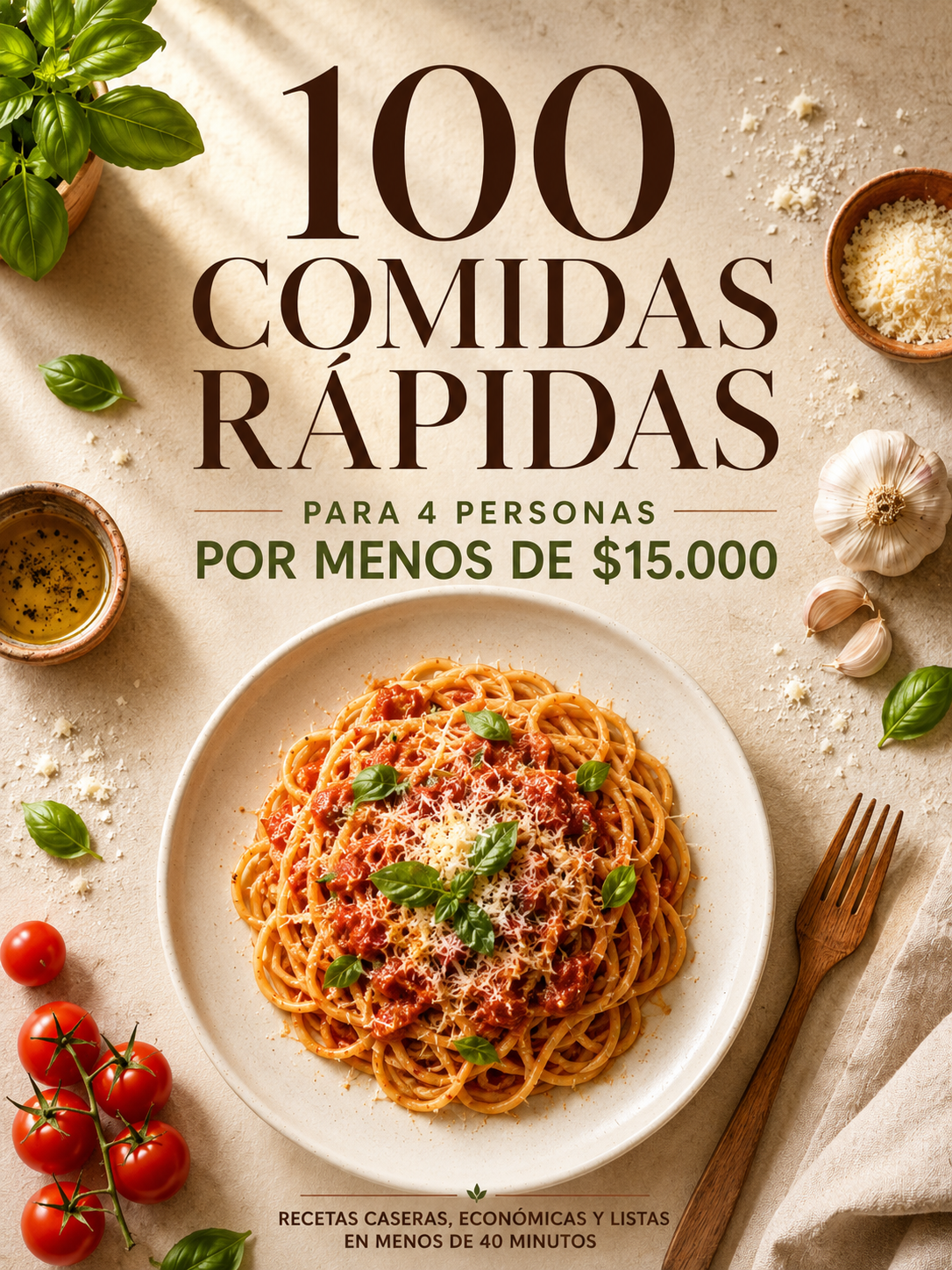 ¡100 COMIDAS RÁPIDAS! Para 4 personas por menos de $15.000 INCLUYE 3 BONOS ADICIONALES